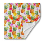 Hawaii Hibiscus Pineapple Pattern Print Silk Bandana