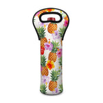 Hawaii Hibiscus Pineapple Pattern Print Single Neoprene Wine Tote