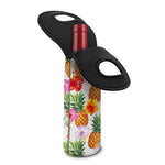 Hawaii Hibiscus Pineapple Pattern Print Single Neoprene Wine Tote