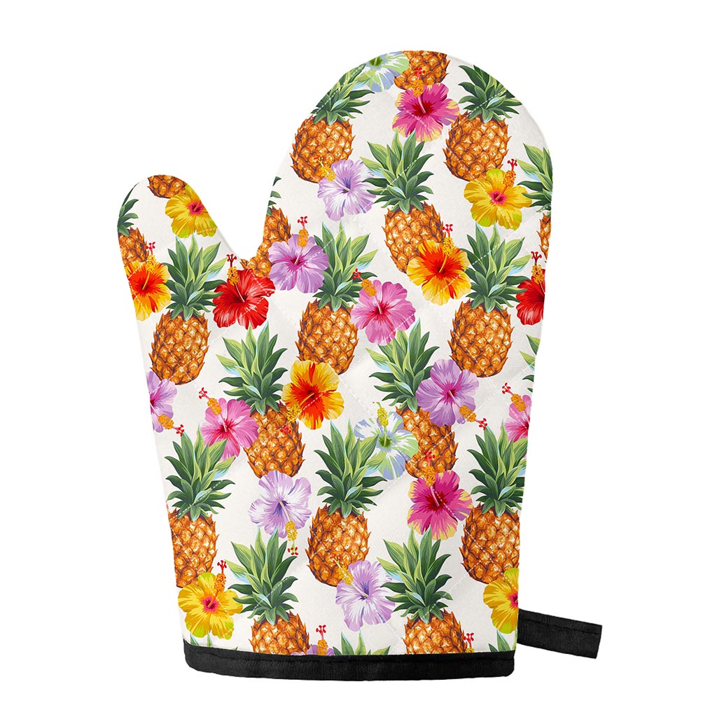 Hawaii Hibiscus Pineapple Pattern Print Single Oven Mitt