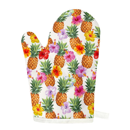 Hawaii Hibiscus Pineapple Pattern Print Single Oven Mitt