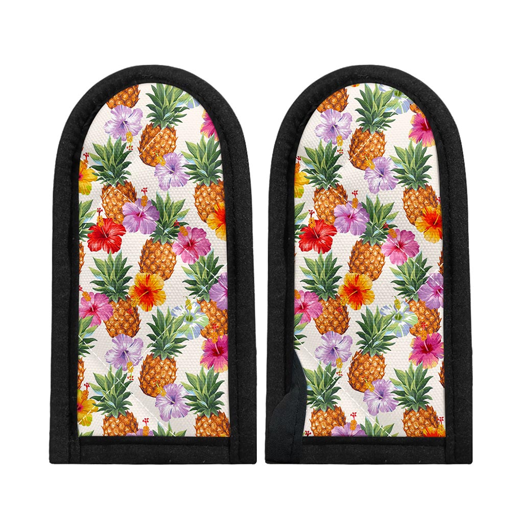 Hawaii Hibiscus Pineapple Pattern Print Skillet Handle Cover
