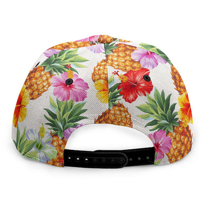 Hawaii Hibiscus Pineapple Pattern Print Snapback Cap