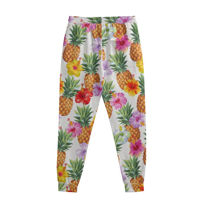 Hawaii Hibiscus Pineapple Pattern Print Sweatpants