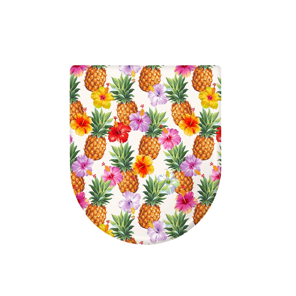 Hawaii Hibiscus Pineapple Pattern Print Toilet Lid Cover