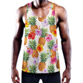 Hawaii Hibiscus Pineapple Pattern Print Men's Workout Tank Top
