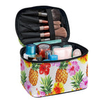 Hawaii Hibiscus Pineapple Pattern Print Travel Makeup Bag