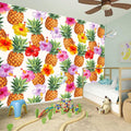 Hawaii Hibiscus Pineapple Pattern Print Wall Sticker