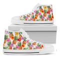 Hawaii Hibiscus Pineapple Pattern Print White High Top Sneakers
