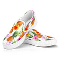 Hawaii Hibiscus Pineapple Pattern Print White Slip On Sneakers