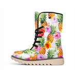 Hawaii Hibiscus Pineapple Pattern Print Winter Boots