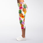 Hawaii Hibiscus Pineapple Pattern Print Women's Capri Leggings
