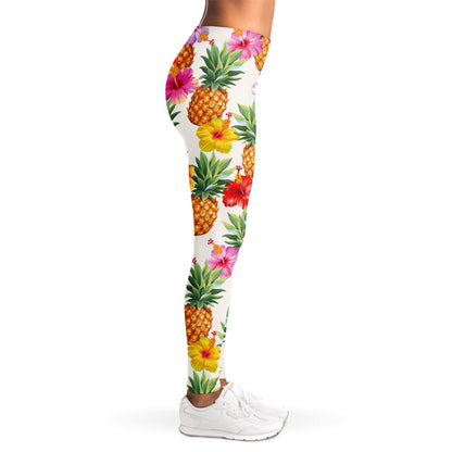 Hawaii Hibiscus Pineapple Pattern Print Women's Leggings
