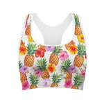 Hawaii Hibiscus Pineapple Pattern Print Women's Sports Bra
