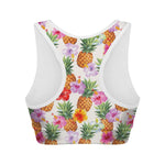 Hawaii Hibiscus Pineapple Pattern Print Women's Sports Bra