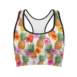 Hawaii Hibiscus Pineapple Pattern Print Women's Sports Bra