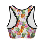 Hawaii Hibiscus Pineapple Pattern Print Women's Sports Bra