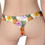 Hawaii Hibiscus Pineapple Pattern Print Women's Thong