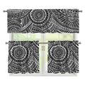 Hawaii Polynesian Tribal Print 3 Piece Kitchen Curtains