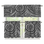 Hawaii Polynesian Tribal Print 3 Piece Kitchen Curtains