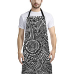 Hawaii Polynesian Tribal Print Bib Apron With Pocket