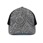 Hawaii Polynesian Tribal Print Black Mesh Trucker Cap