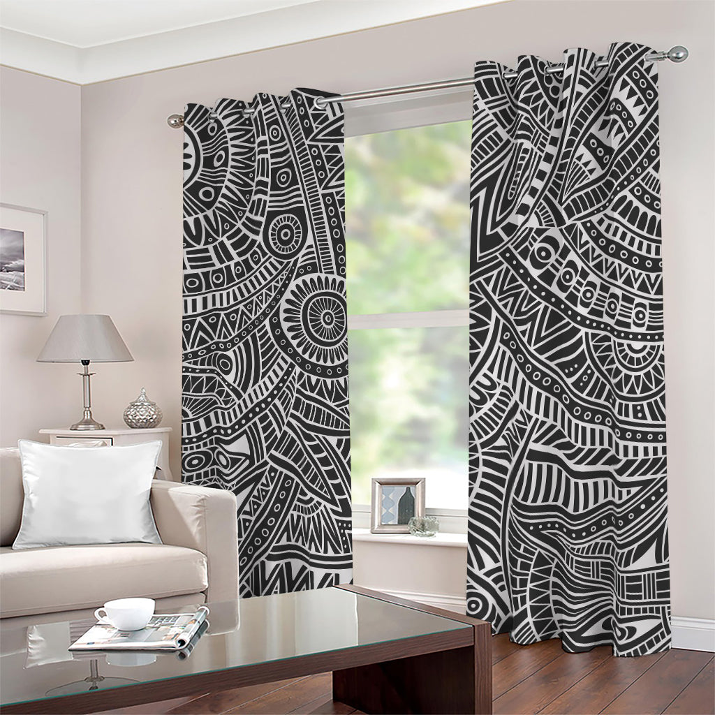 Hawaii Polynesian Tribal Print Blackout Grommet Curtains