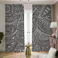 Hawaii Polynesian Tribal Print Dimout Pencil Pleat Curtains