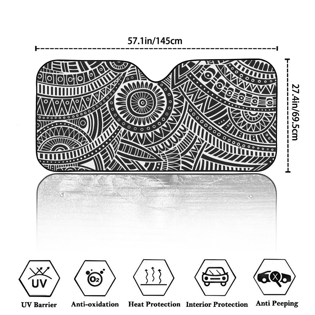 Hawaii Polynesian Tribal Print Car Windshield Sun Shade