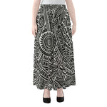 Hawaii Polynesian Tribal Print Chiffon Maxi Skirt