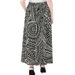 Hawaii Polynesian Tribal Print Chiffon Maxi Skirt