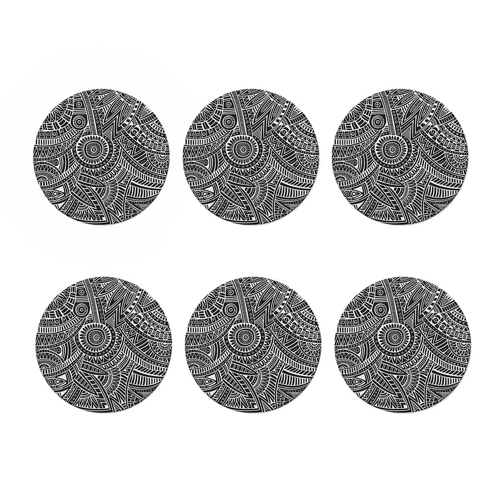 Hawaii Polynesian Tribal Print Coaster Set