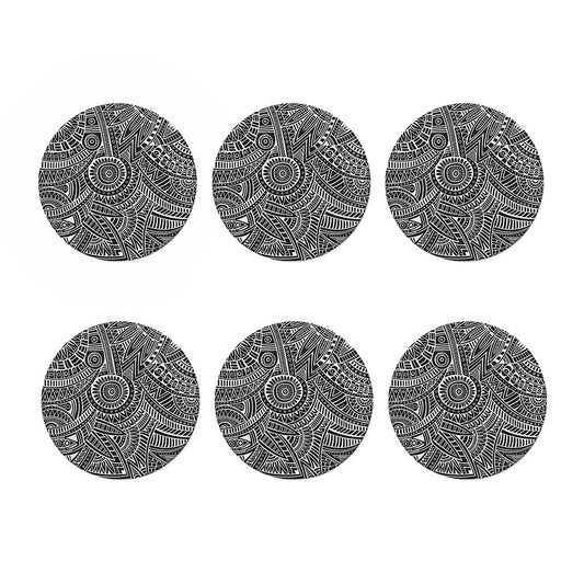 Hawaii Polynesian Tribal Print Coaster Set