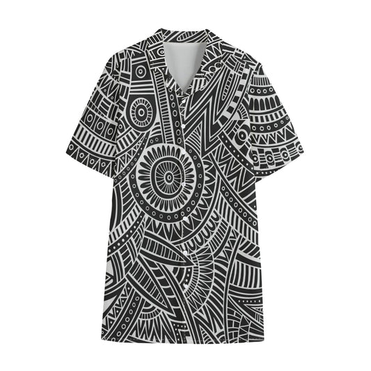 Hawaii Polynesian Tribal Print Cotton Hawaiian Shirt