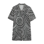 Hawaii Polynesian Tribal Print Cotton Hawaiian Shirt