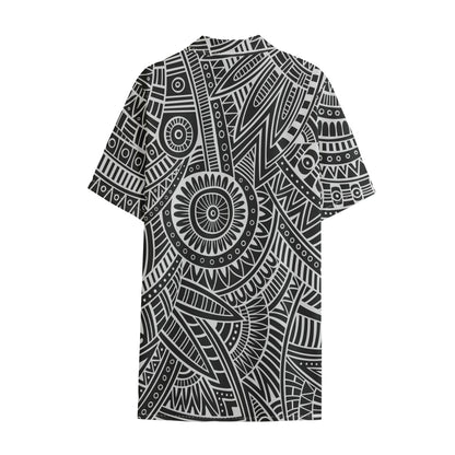 Hawaii Polynesian Tribal Print Cotton Hawaiian Shirt