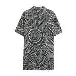 Hawaii Polynesian Tribal Print Cotton Hawaiian Shirt