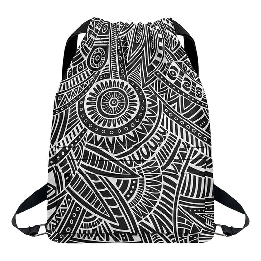 Hawaii Polynesian Tribal Print Drawstring Backpack