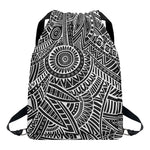 Hawaii Polynesian Tribal Print Drawstring Backpack