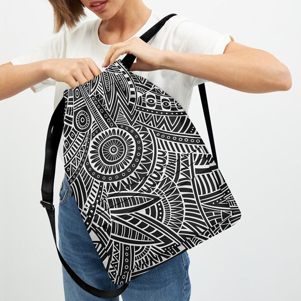 Hawaii Polynesian Tribal Print Drawstring Backpack