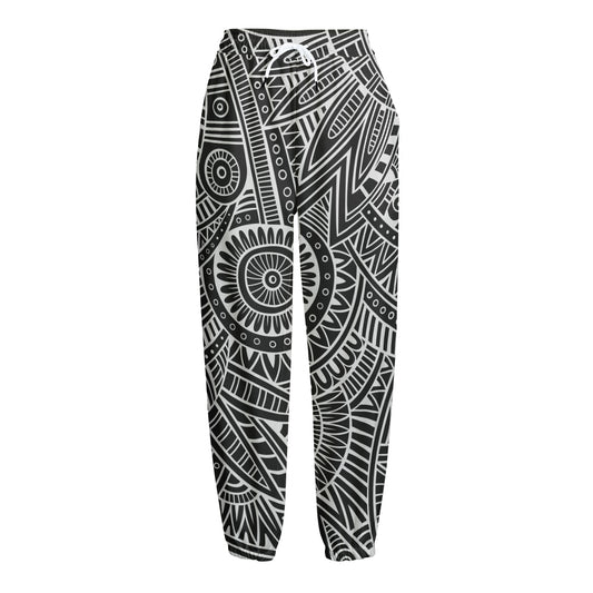 Hawaii Polynesian Tribal Print Fleece Lined Knit Pants