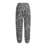 Hawaii Polynesian Tribal Print Fleece Lined Knit Pants