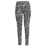 Hawaii Polynesian Tribal Print High-Waisted Pocket Leggings