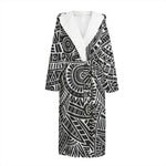 Hawaii Polynesian Tribal Print Hooded Bathrobe