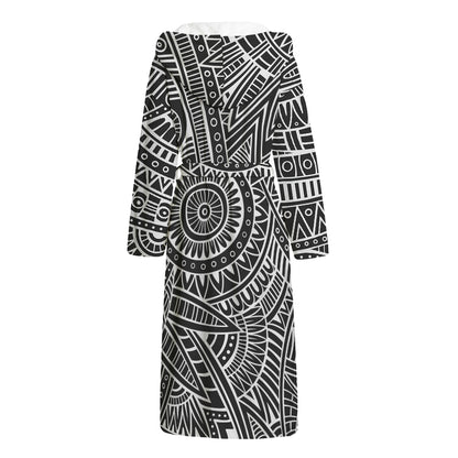 Hawaii Polynesian Tribal Print Hooded Bathrobe
