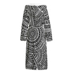 Hawaii Polynesian Tribal Print Hooded Bathrobe