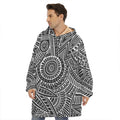 Hawaii Polynesian Tribal Print Hoodie Blanket