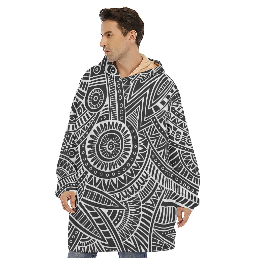 Hawaii Polynesian Tribal Print Hoodie Blanket