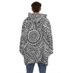 Hawaii Polynesian Tribal Print Hoodie Blanket