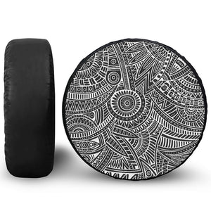 Hawaii Polynesian Tribal Print Leather Spare Tire Cover